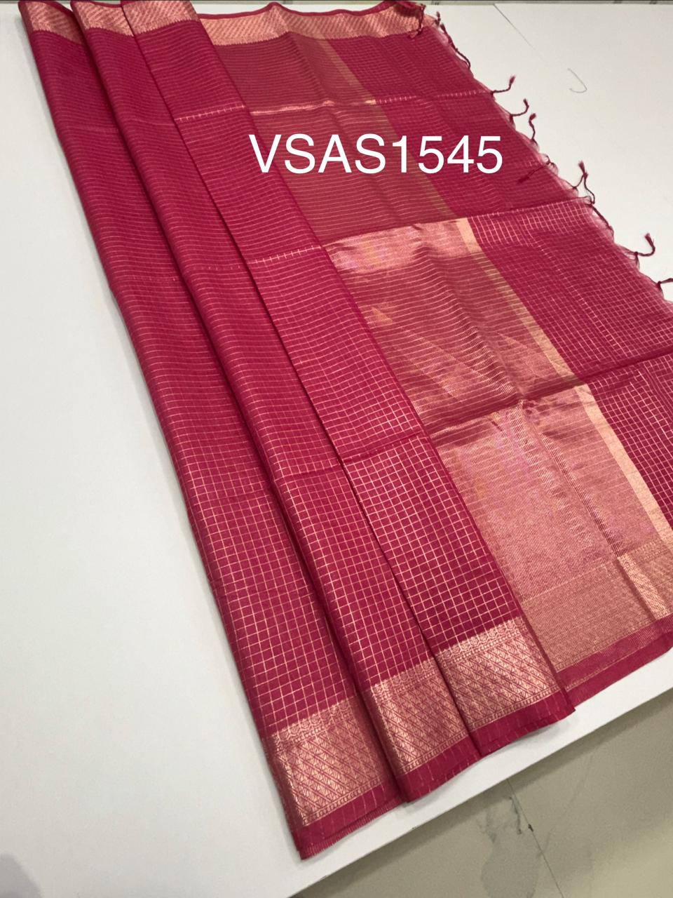 VSAS1545 - rani pink color body, pallu , blouse.