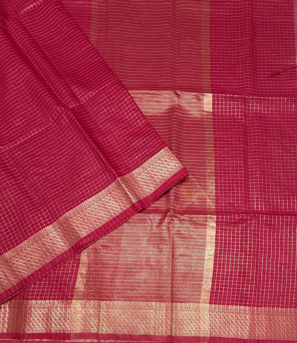 VSAS1545 - rani pink color body, pallu , blouse.