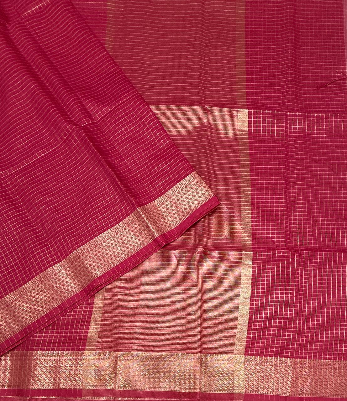 VSAS1545 - rani pink color body, pallu , blouse.