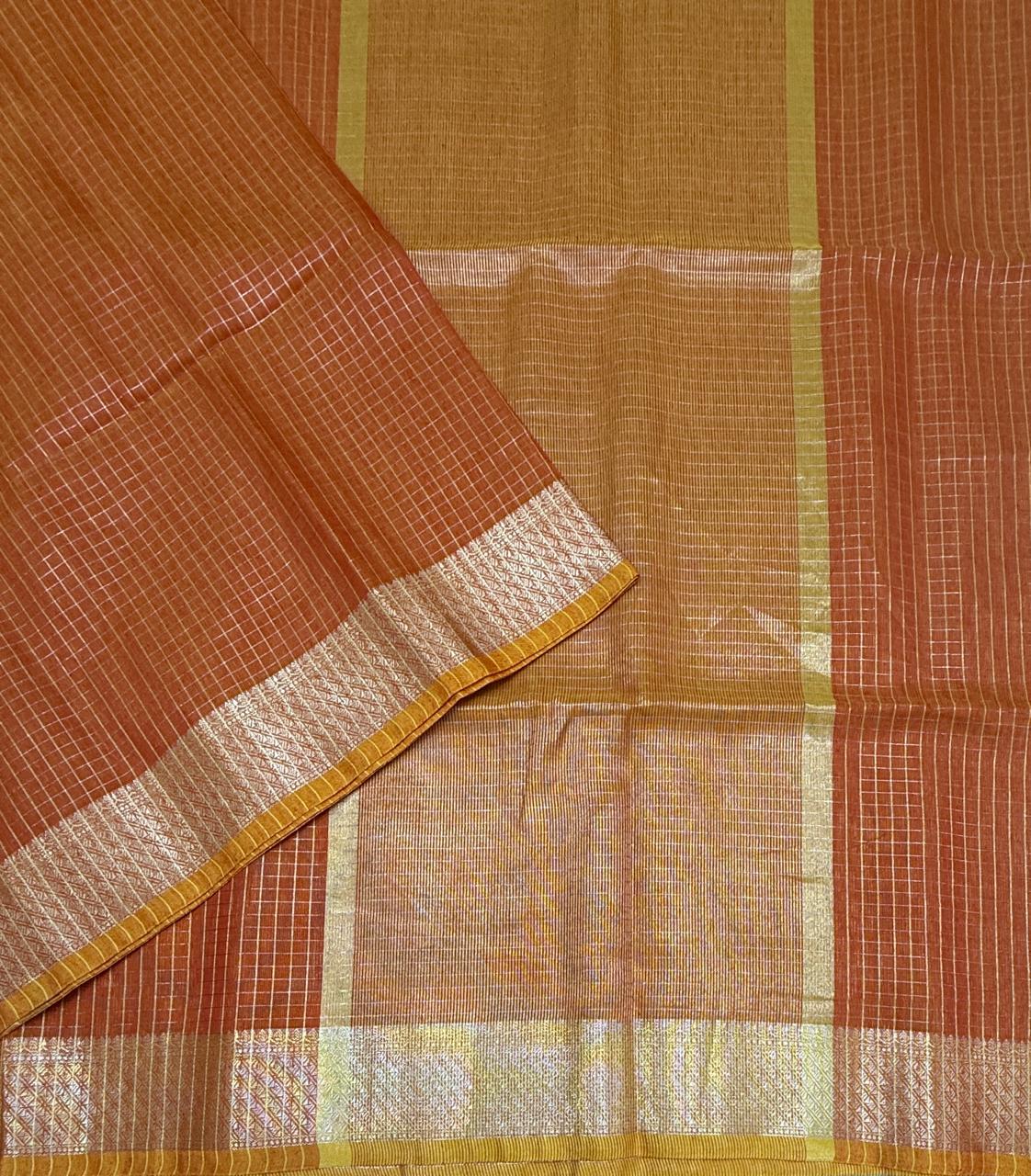 VSAS1542 - yellow with red color body, pallu , blouse.