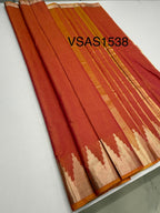 VSAS1538 - pinkish orange color body, pallu , blouse.