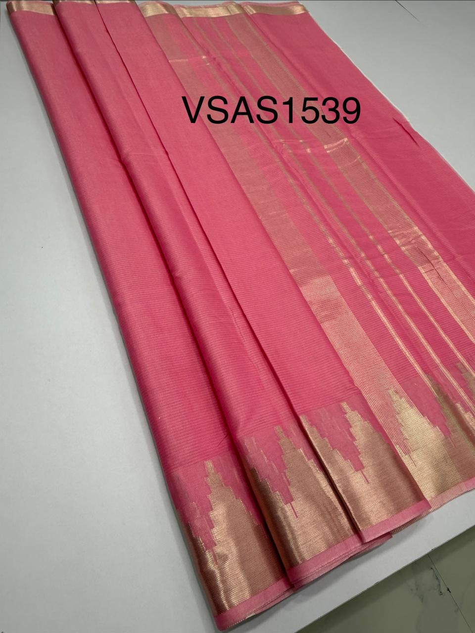VSAS1539 - pink color body, pallu , blouse.