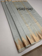 VSAS1540 - silver grey color body, pallu , blouse.