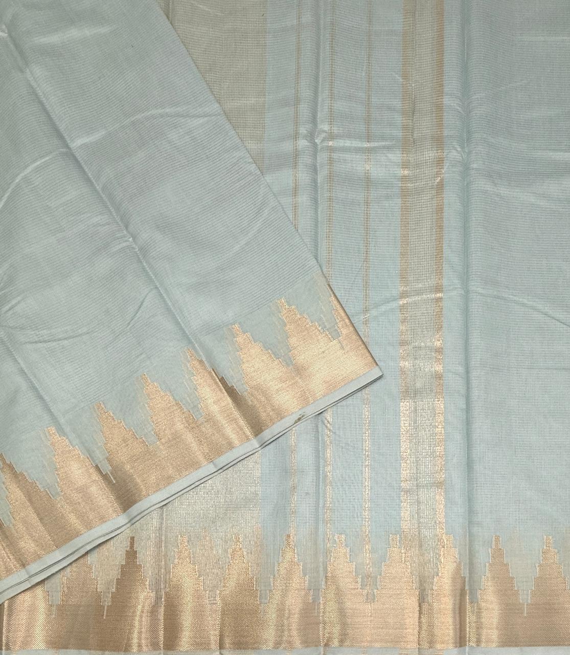 VSAS1540 - silver grey color body, pallu , blouse.