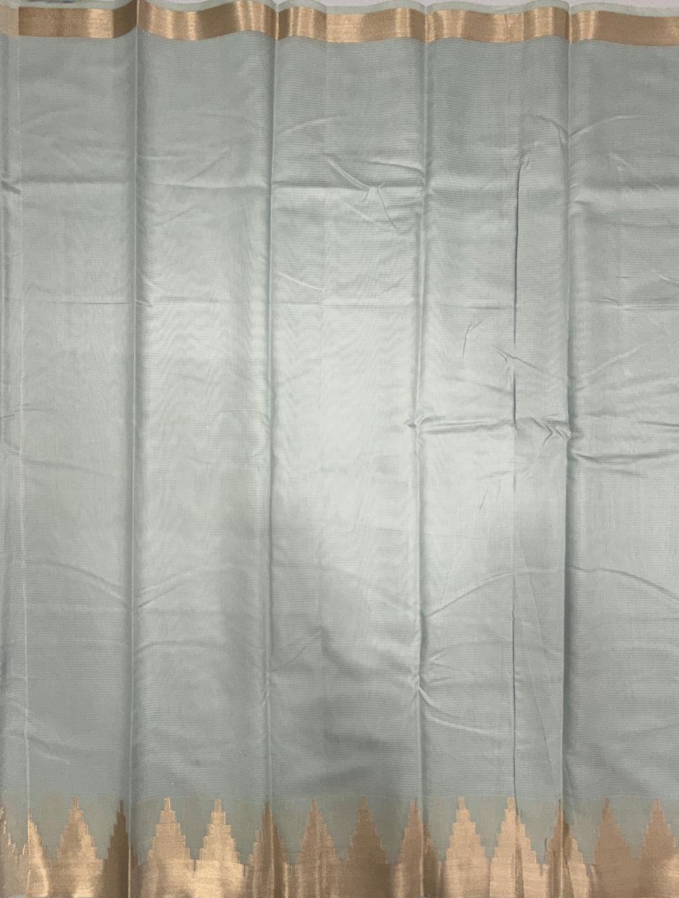 VSAS1540 - silver grey color body, pallu , blouse.