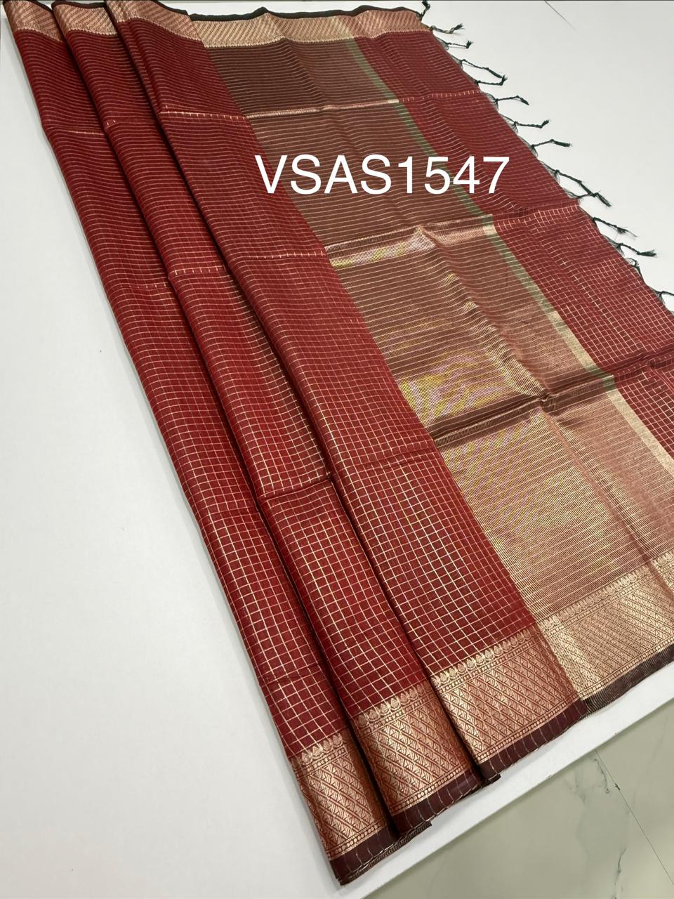VSAS1547 - brown color body, pallu , blouse.