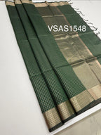 VSAS1548 - bottle green color body, pallu , blouse.