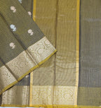 VSAS1549 - yellow with blue color body, pallu , blouse.