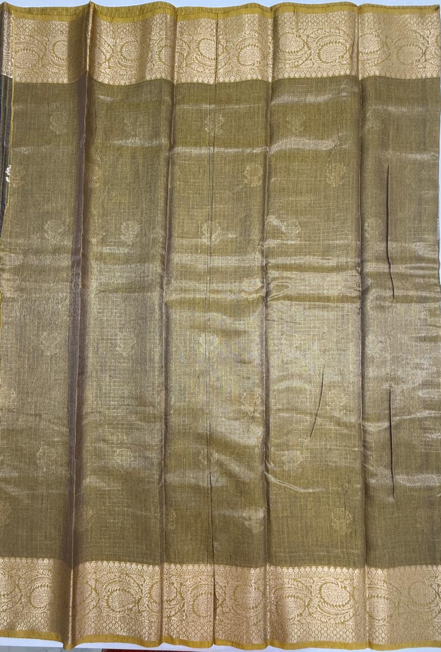 VSAS1549 - yellow with blue color body, pallu , blouse.