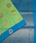 VSAS1551 - dual green color body, blue color pallu , blouse.