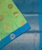 VSAS1551 - dual green color body, blue color pallu , blouse.