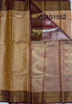 VSAS1552 - light peach color body, purple color pallu , blouse.