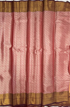 VSAS1552 - light peach color body, purple color pallu , blouse.