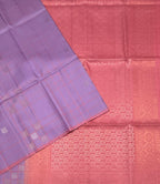 VSF963 - lavender color body , pink color pallu,blouse - Pure silk saree