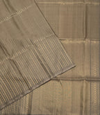 VSA635 - cement grey color body, pallu , blouse pure silk saree
