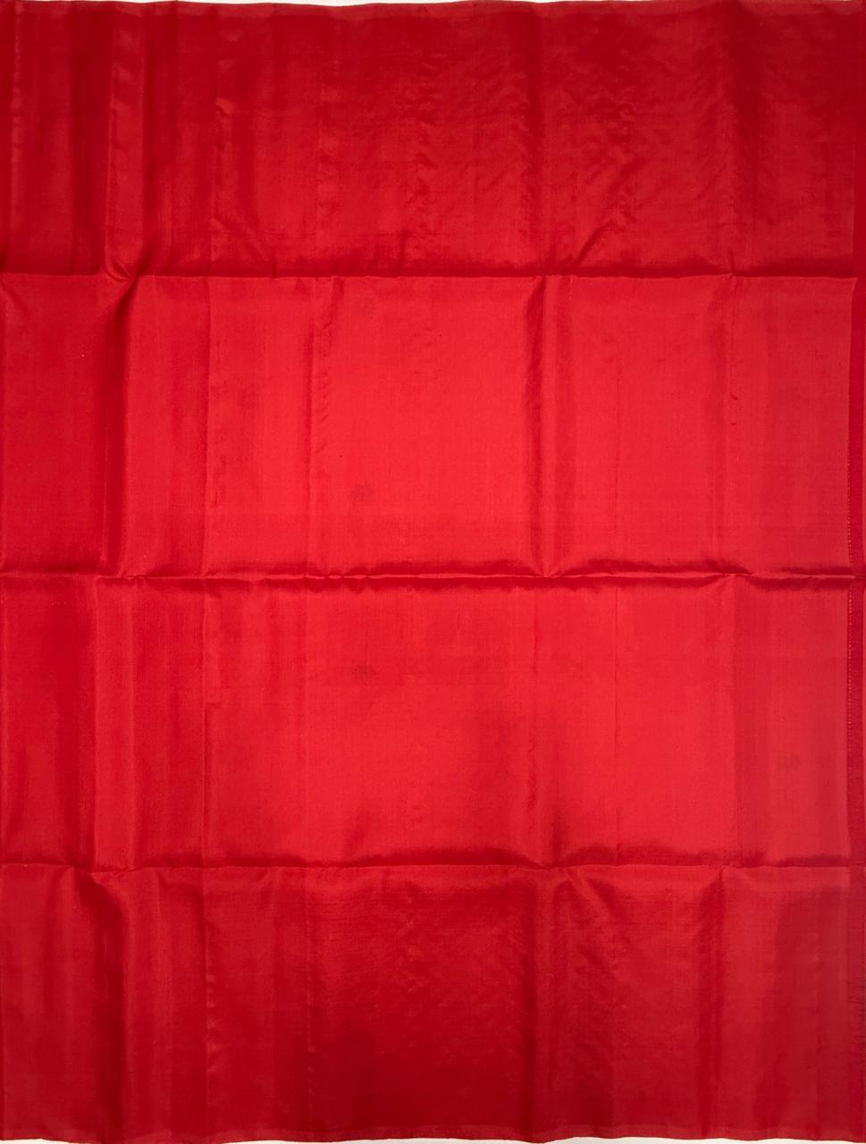 VSF1249 - red color body, color pallu,blouse - Pure silk saree