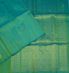 VSF1250 - bluish green color body , color pallu,blouse - Pure silk saree