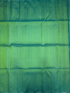 VSF1250 - bluish green color body , color pallu,blouse - Pure silk saree