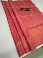 VST357 - rose pink color body , pallu , blouse - Pure silk saree