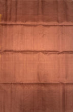 VSF1251 - golden yellow color body , chocolate brown color pallu,blouse - Pure silk saree