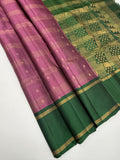 VSF1254 - light purple color body , green color pallu,blouse - Pure silk saree