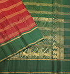VSF1255 - maroon color body , green color pallu,blouse - Pure silk saree