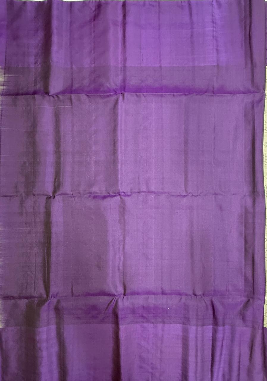 VSF1258 - grey color body , violet color pallu,blouse - Pure silk saree