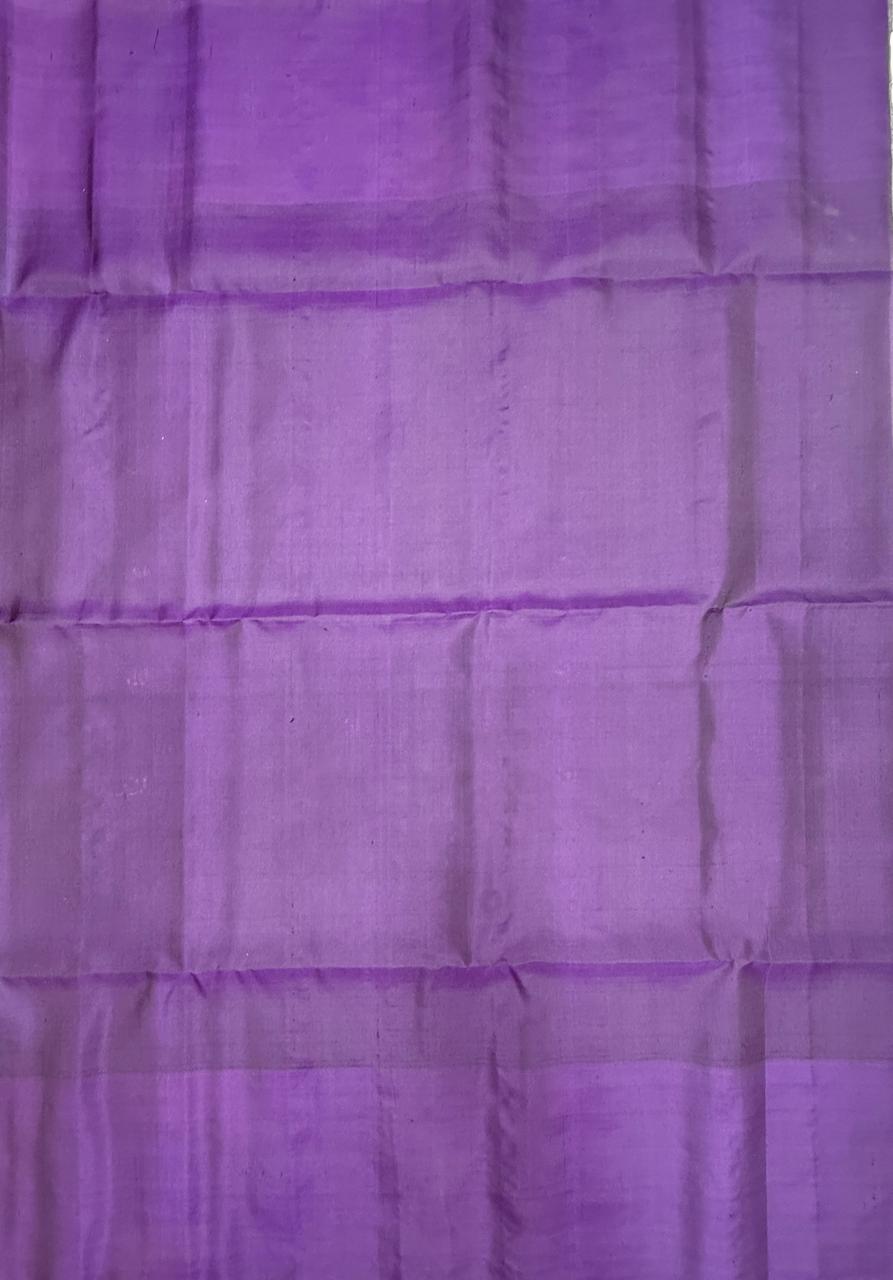 VSF1260 - peacock green color body , violet color pallu,blouse - Pure silk saree