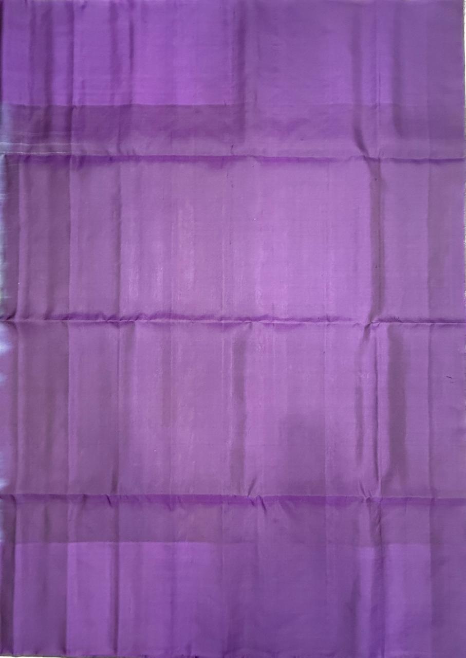 VSF1263 - pastel blue color body , violet color pallu,blouse - Pure silk saree
