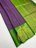 VSF1270 - violet color body , green color pallu,blouse - Pure silk saree