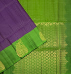 VSF1270 - violet color body , green color pallu,blouse - Pure silk saree