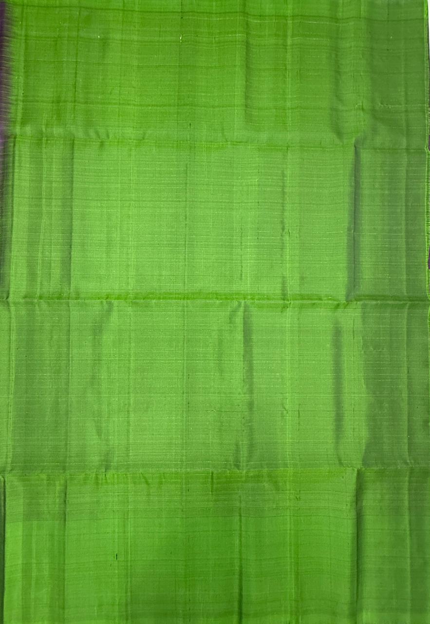 VSF1270 - violet color body , green color pallu,blouse - Pure silk saree