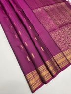 VSF1282 - purple color body , pallu,blouse - Pure silk saree