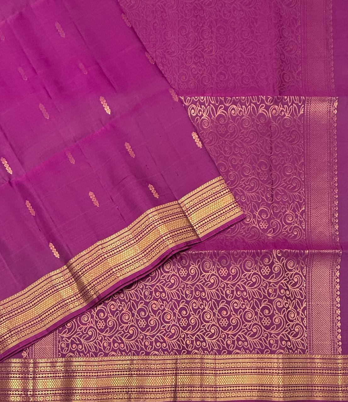 VSF1282 - purple color body , pallu,blouse - Pure silk saree