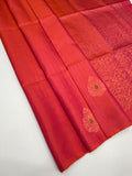 VSF1288 - pinkish orange color body , pallu,blouse - Pure silk saree