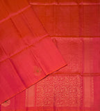 VSF1288 - pinkish orange color body , pallu,blouse - Pure silk saree