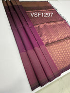 VSF1297 - purple color body , pallu,blouse - Pure silk saree
