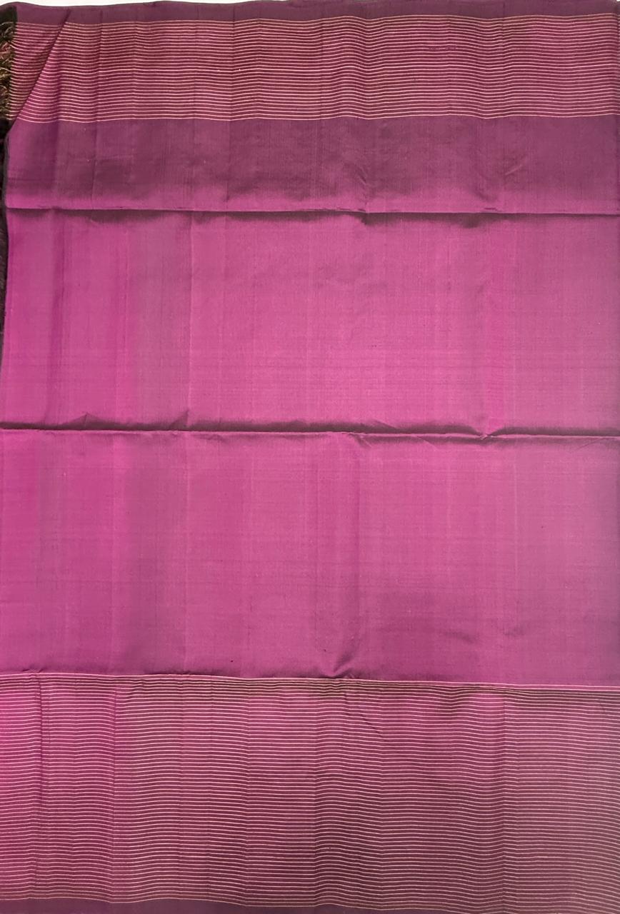 VSF1297 - purple color body , pallu,blouse - Pure silk saree