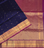 VSF1299 - navy blue color body , violet color pallu,blouse - Pure silk saree