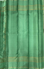 VSF1306 - chocolate brown color body , sea blue color pallu,blouse - Pure silk saree