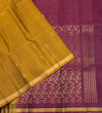 VSF1316 - mustard color body , purple color pallu,blouse - Pure silk saree