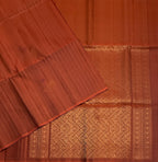 VSF1320 - rust orange color body , pallu,blouse - Pure silk saree