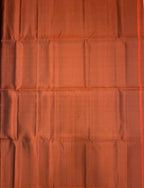VSF1320 - rust orange color body , pallu,blouse - Pure silk saree