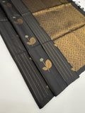 VSF1322 - black color body , pallu,blouse - Pure silk saree