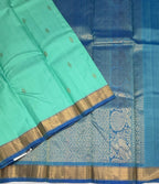VSF1326 - sea blue color body , dual blue color pallu,blouse - Pure silk saree