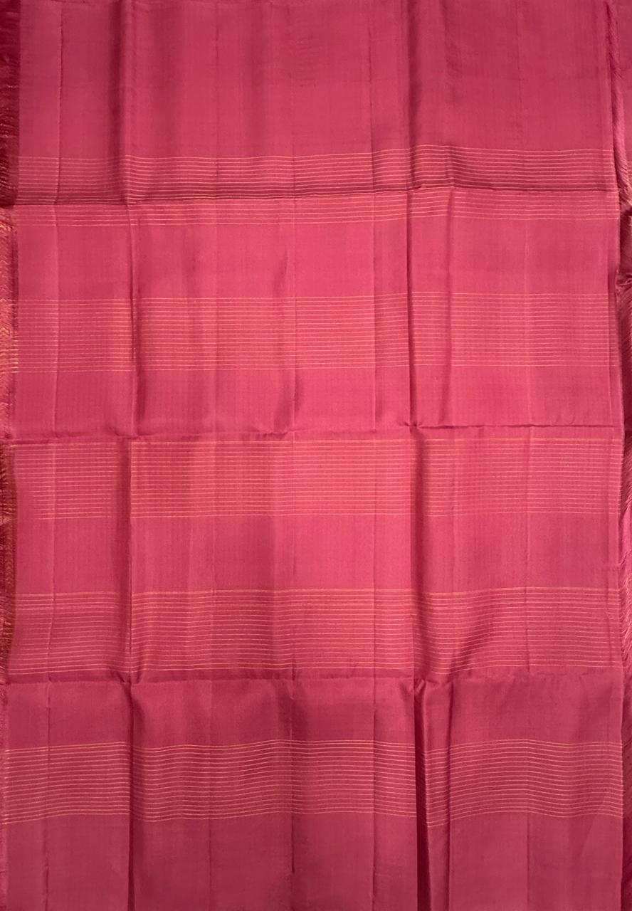 VSF1330 - light pink color body , dusky pink color pallu,blouse - Pure silk saree