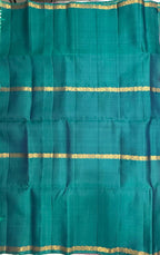 VSF1333 - dark lavender color body , peacock green color pallu,blouse - Pure silk saree