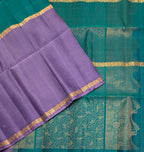 VSF1334 - light lavender color body , peacock green color pallu,blouse - Pure silk saree