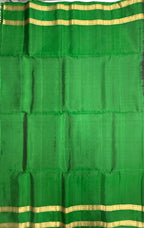VSF1335 - black color body , green color pallu,blouse - Pure silk saree