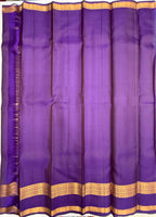 VSF1337 - pastel green color body , violet color pallu,blouse - Pure silk saree